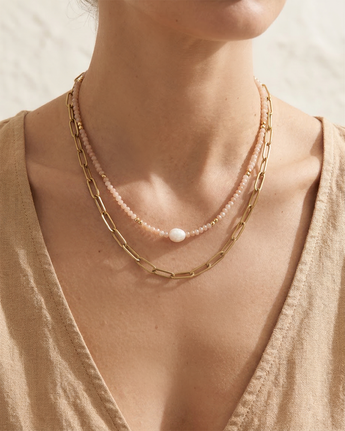 Lychee Pearl Crystal Necklace