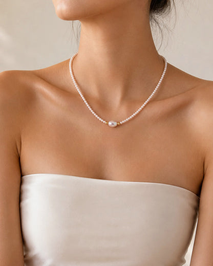 Moon Orchid Pearl Necklace