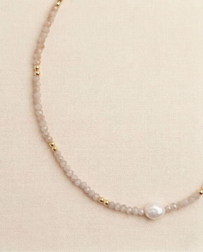 Lychee Pearl Crystal Necklace