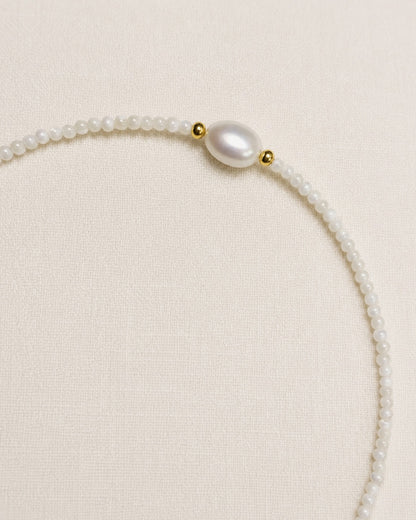 Moon Orchid Pearl Necklace