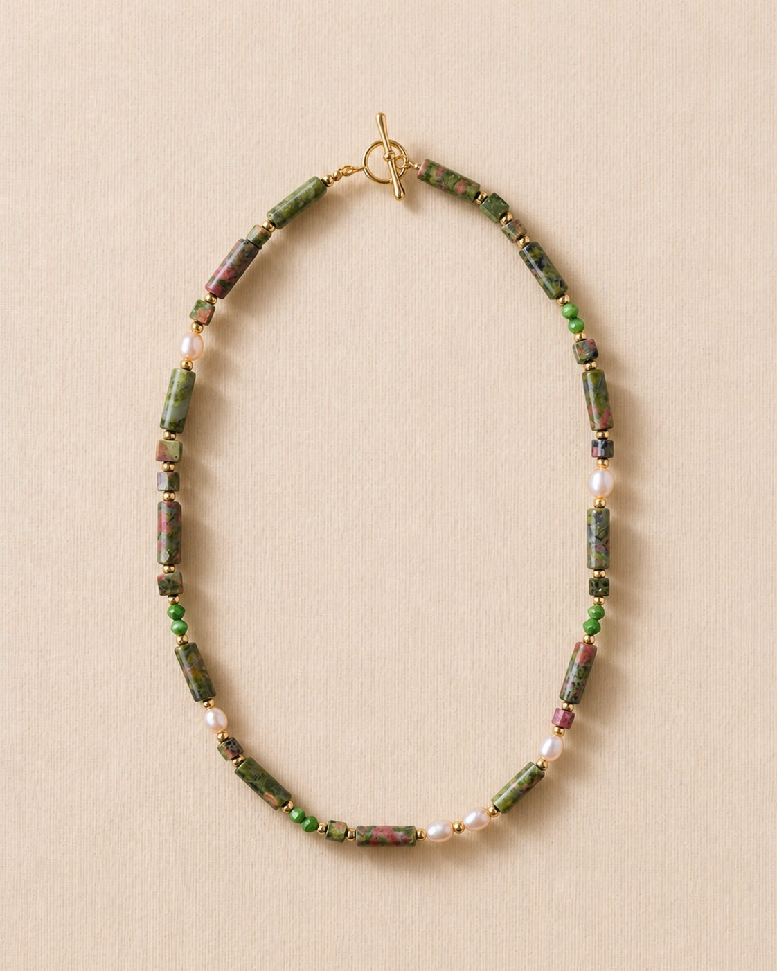 Monstera Epidote Pearl Necklace