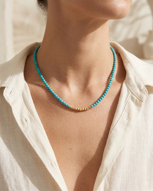 Turquoise Sage Silver Necklace