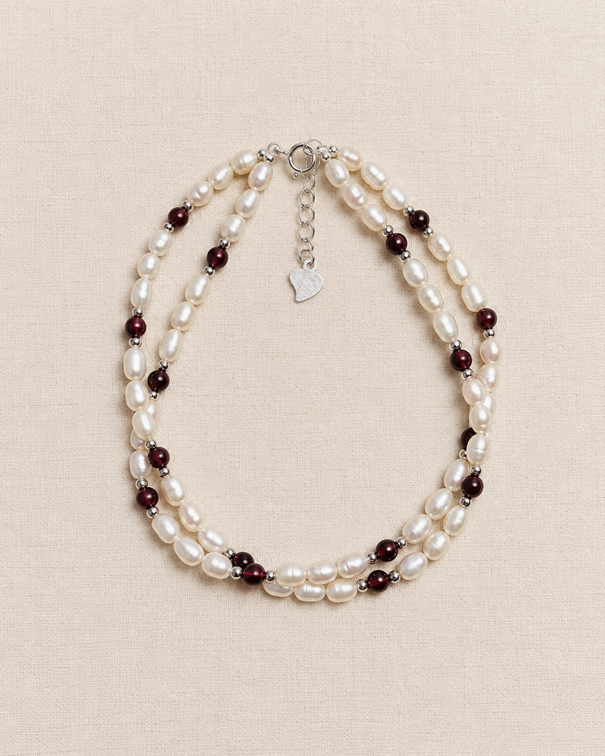 Hibiscus Garnet Pearl Bracelet