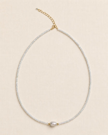 Moon Orchid Pearl Necklace